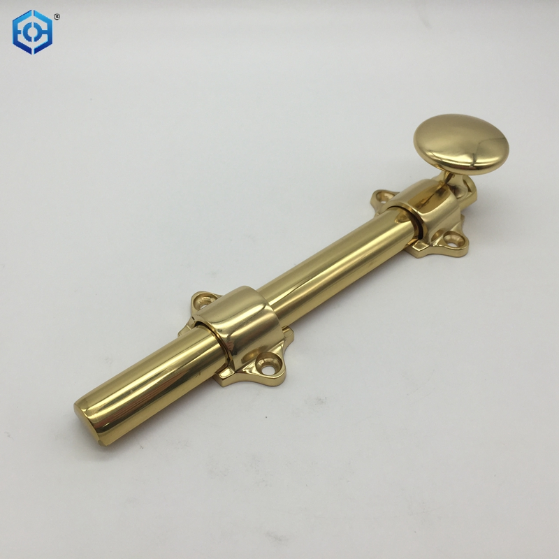 Golden Traditional Style Surface Door Bolt in Solid Brass