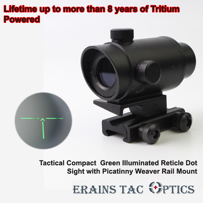 More Than 8 Years Tritium Power Illuminating Reticle Weaver Rail Tactical Red DOT Sight Weapon Scope