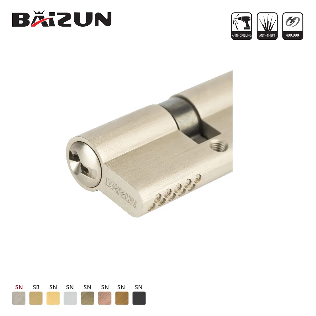 CNC Single Open 40-160mm Brass Door/Window Lock Cylinder with Customized Knob