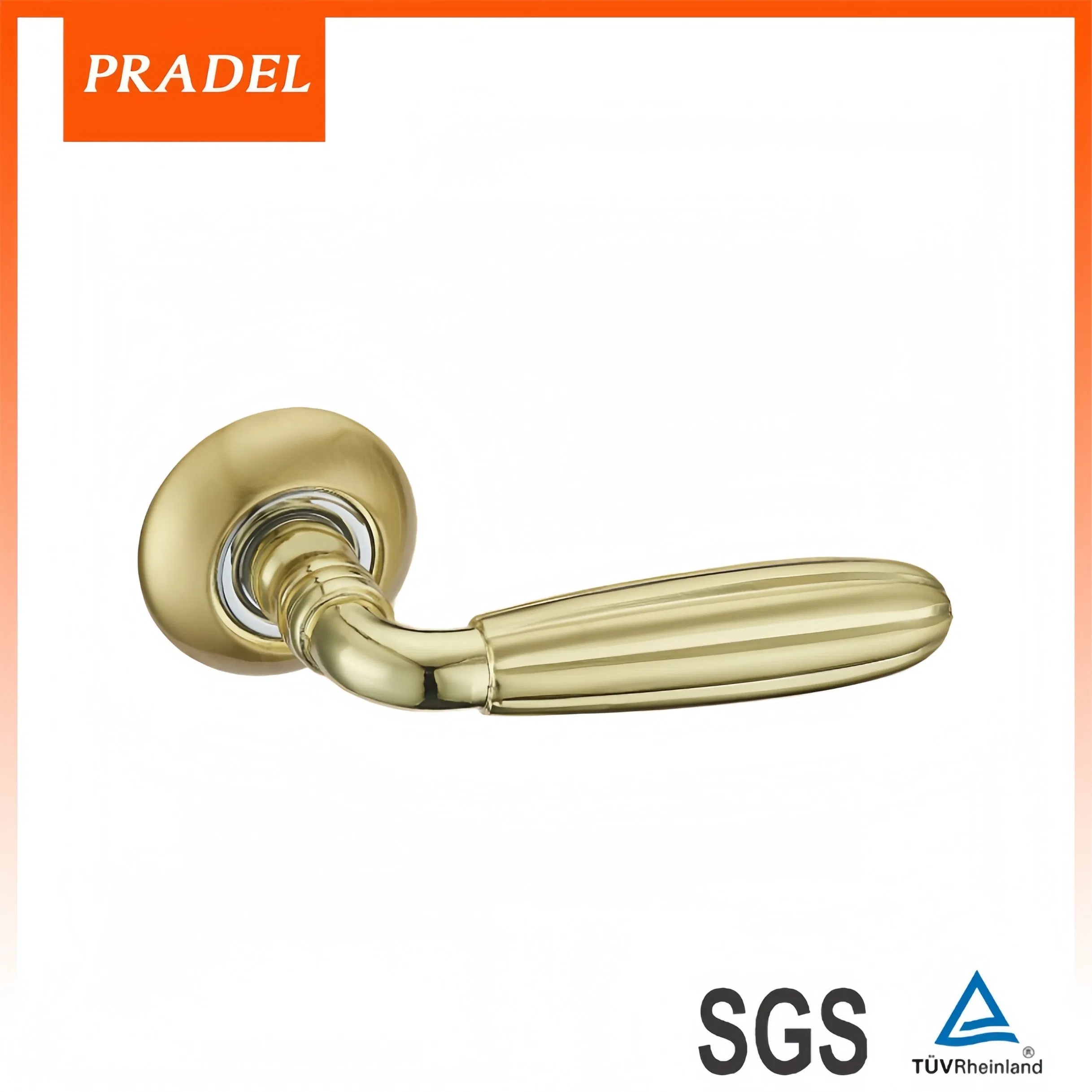 China New Door Hardware Aluminum Windows Brushed Gold Handles Gold European Style Door Lock with Lock Body Cylinder for Smart Home