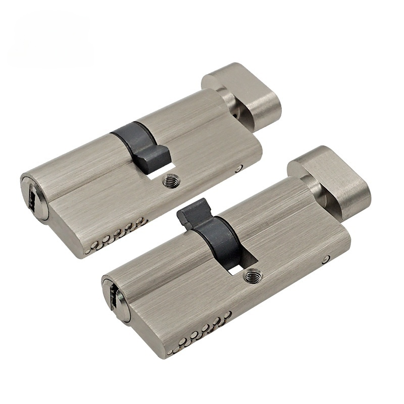 High Safety Wooden Door Aluminum Shell Brass Core 3 Brass Keys 70mm (35-35) Single Open Satin Nickel Lock Cylinders Door Handle Lock