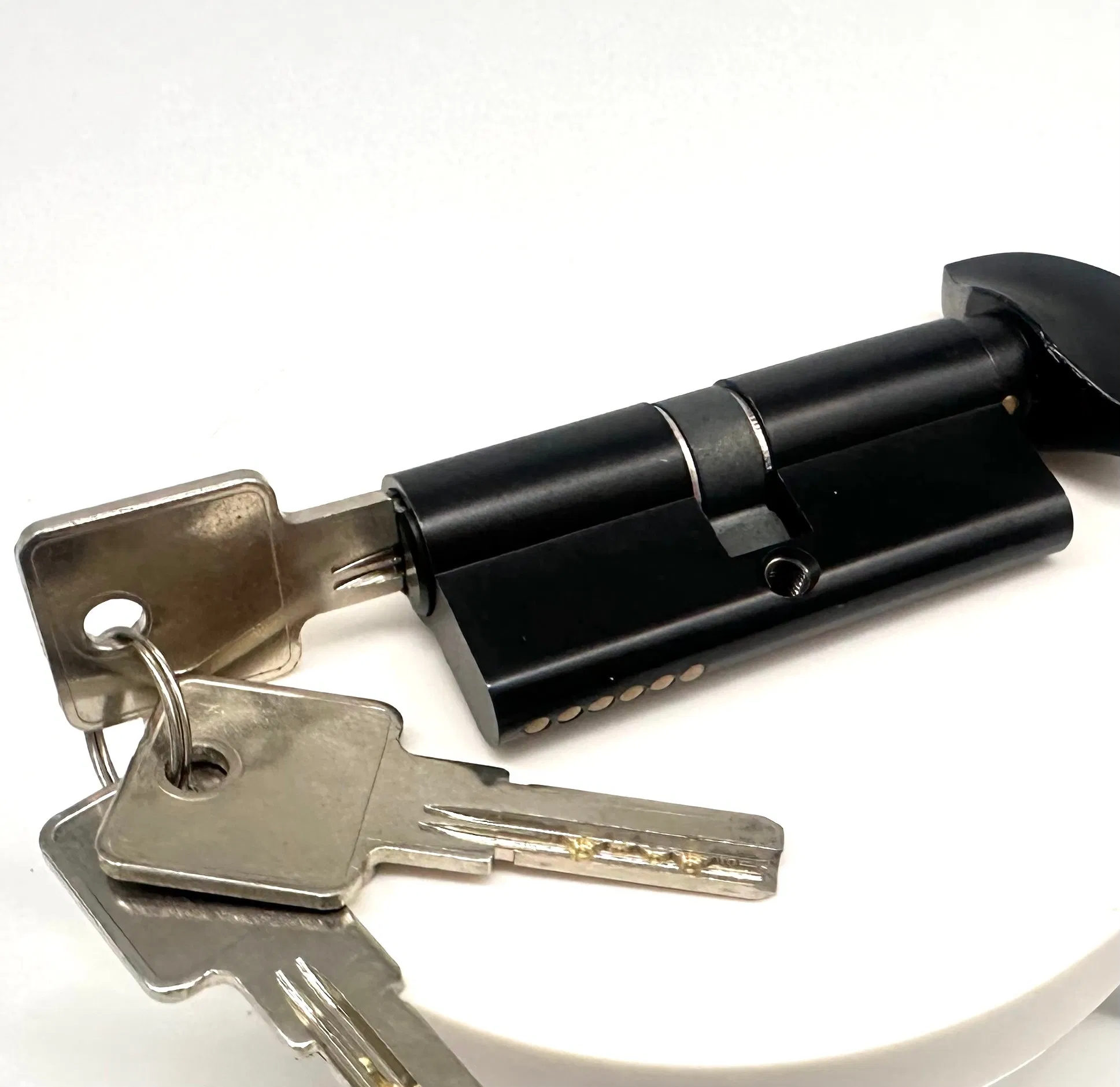 European Standard Black Surface Computer Key Napoleon Knob 5pins Door Lock Cylinder