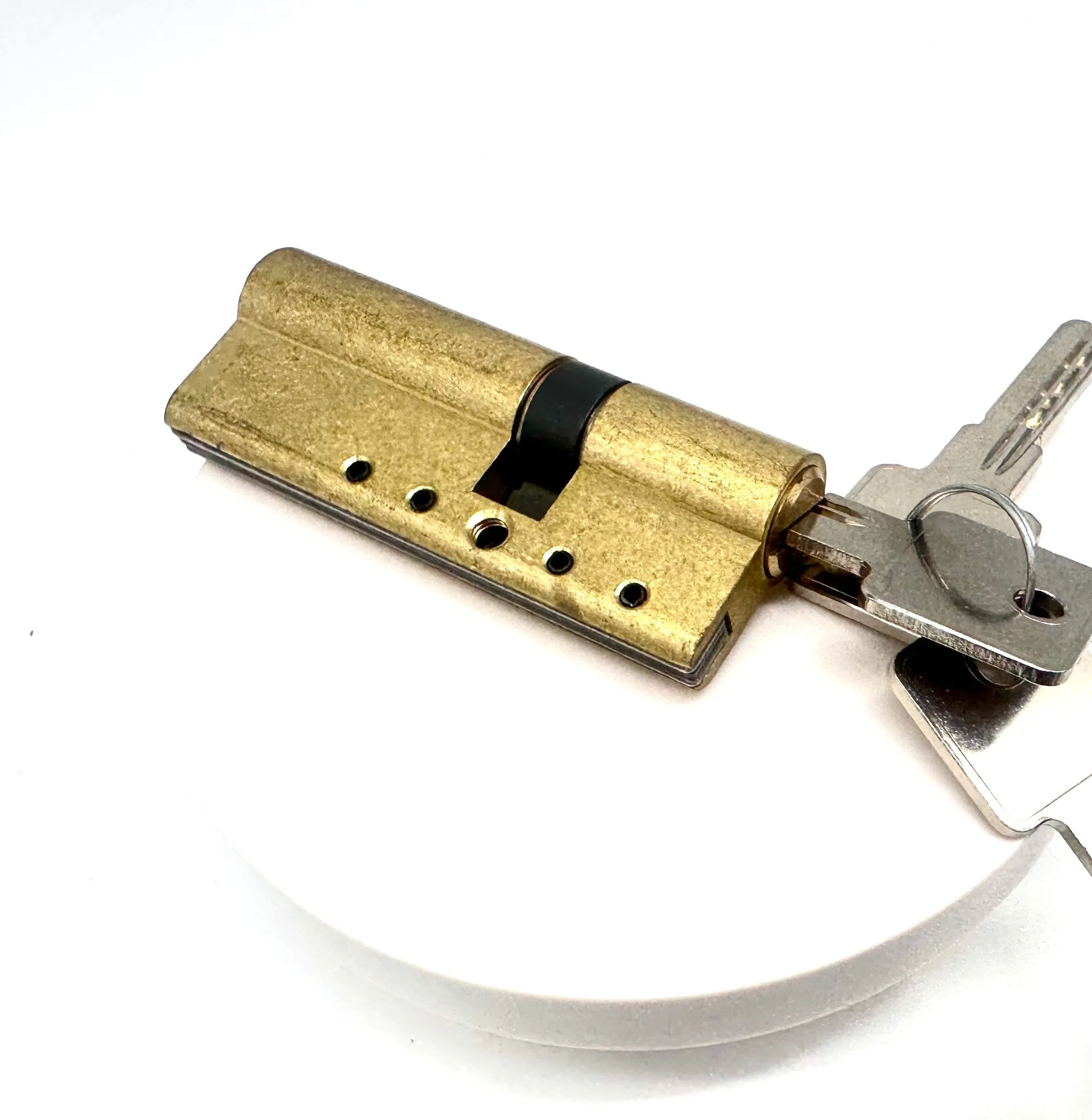 Metal Strip Bottom Computer Key Double Open Golden Surface Door Lock Cylinder