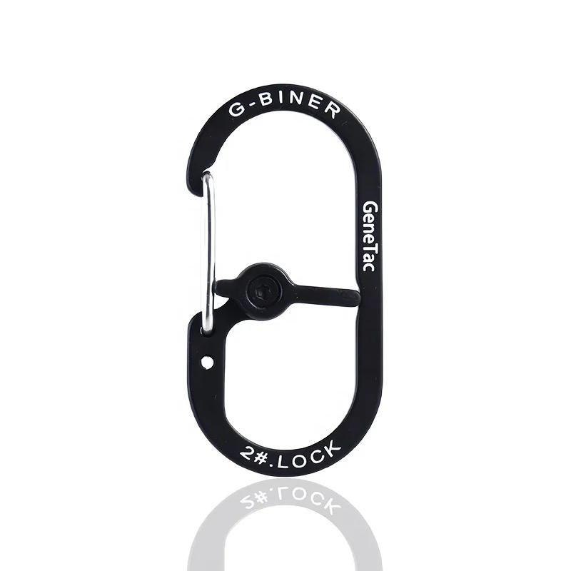2.0in G-Biner Mini Slide Lock Aluminum Alloy Carabiner Keychain Custom Print Logo Outdoor Camping Climbing Gear