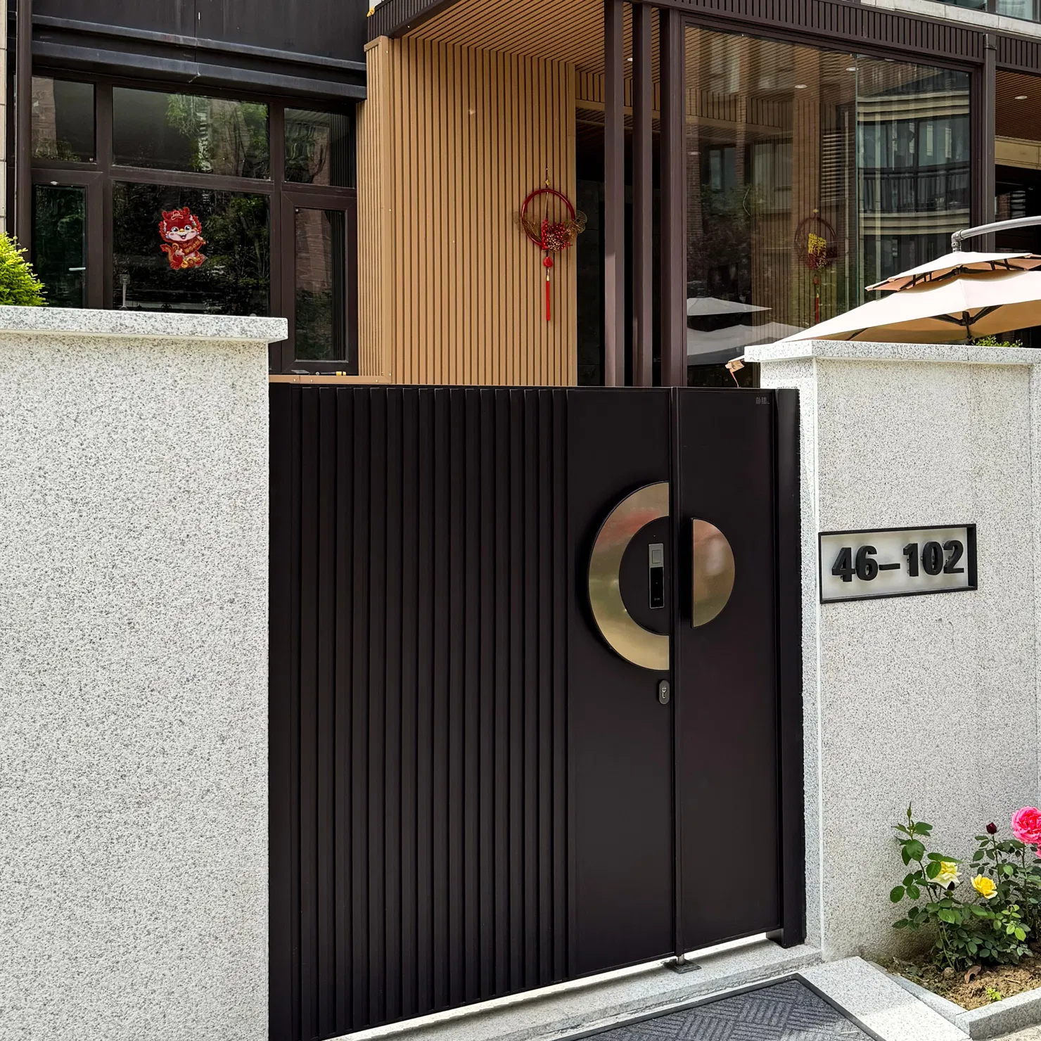 Powder Coating Factory Price House Swing Gate Automatic Entrance Door Aluminum Design