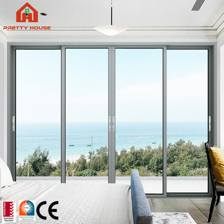 Slim Narrow Modern Style Stainless Steel Aluminum Sliding Door