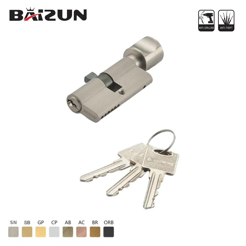 Light Luxury Window/Door Hardware Brass Thumb Turning Lock Cylinder
