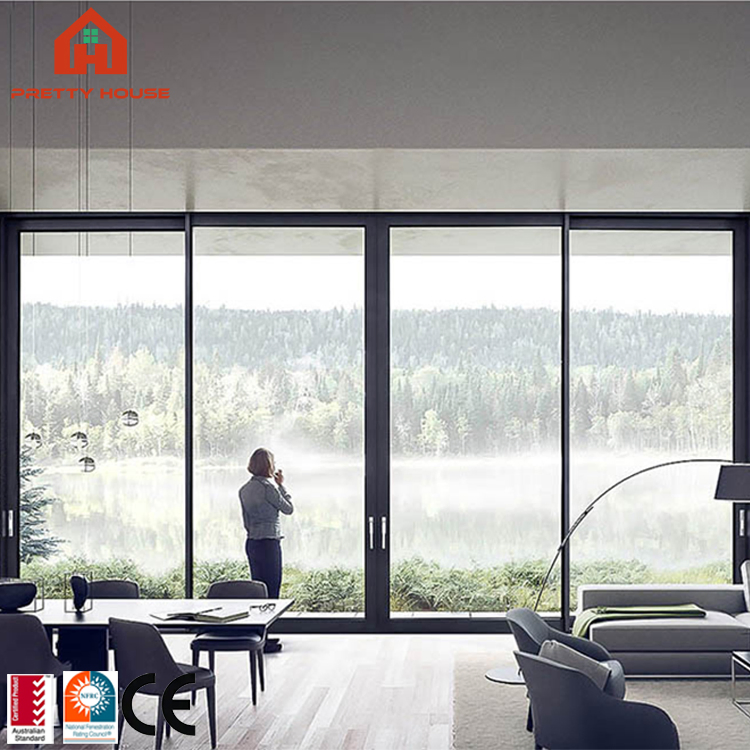 Slim Narrow Modern Style Stainless Steel Aluminum Sliding Door