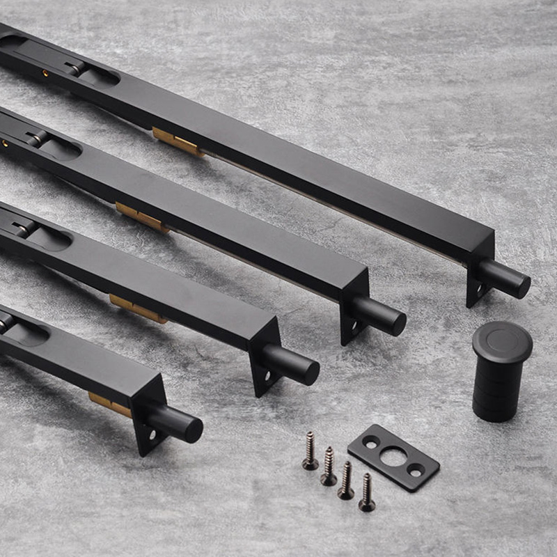 Koppalive Solid Brass Flush Bolt Latch Concealed Security Slide Lock Lever Action 8" 10" 12" 24" Door Bolt for Double French Doors