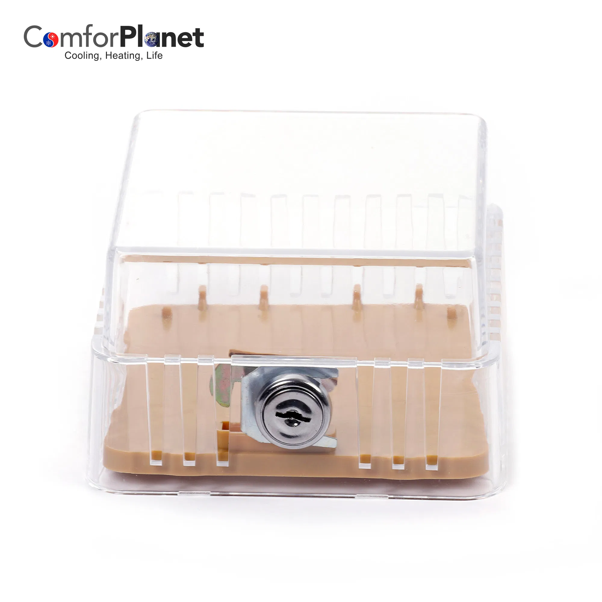 Clear Plastic Thermostat Guard Cover with Lock