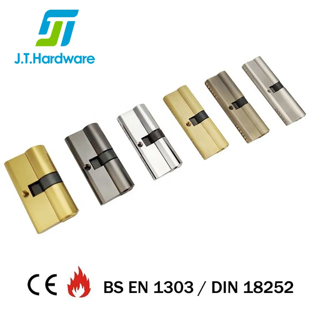 Modern CE Fire Rated Wood Door Hardware Euro 12 Pins Solid Brass Double Keys Cylinder Security Anti-Drill Door Lock Cylinders