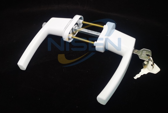 UPVC Window Door Hardware Accessories White UPVC Door Handle for Casement Door and Sliding Door with Lock Indoor Aluminum Handles Lock