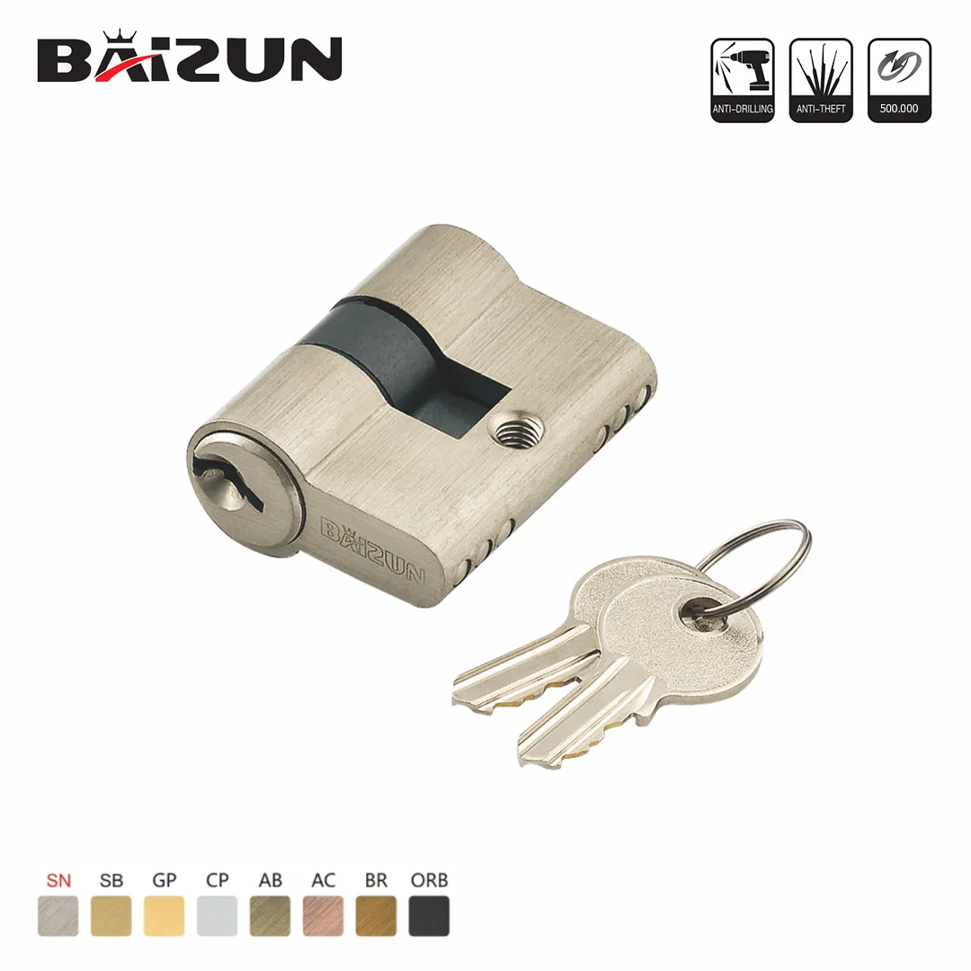 Smooth Key Entry Door Window Brass Key Mortise Lock Cylinder with ISO9001 Certification