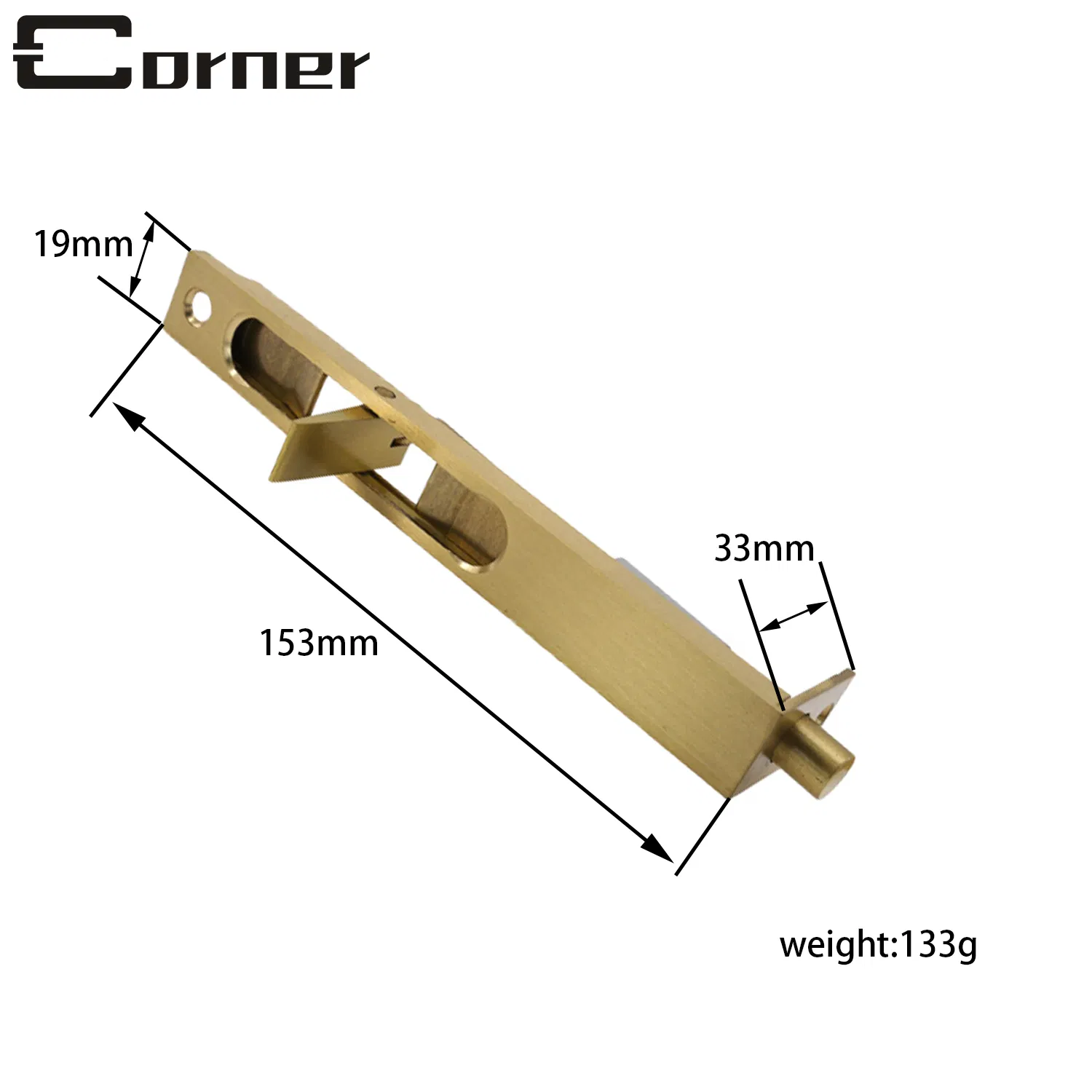 Security Brass Door Bolt Thickened Door Bolt Furniture Cabinet Anti-Theft Door Bolt