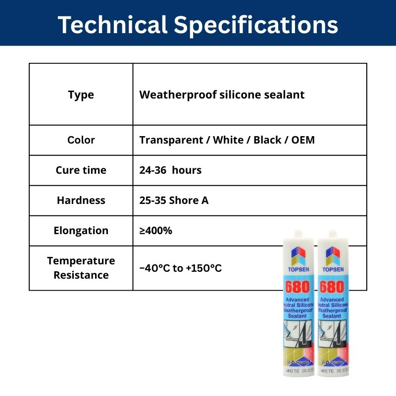High-Quality 680 Silicone Sealant - One-Component, Neutral Curing, Multi-Purpose
