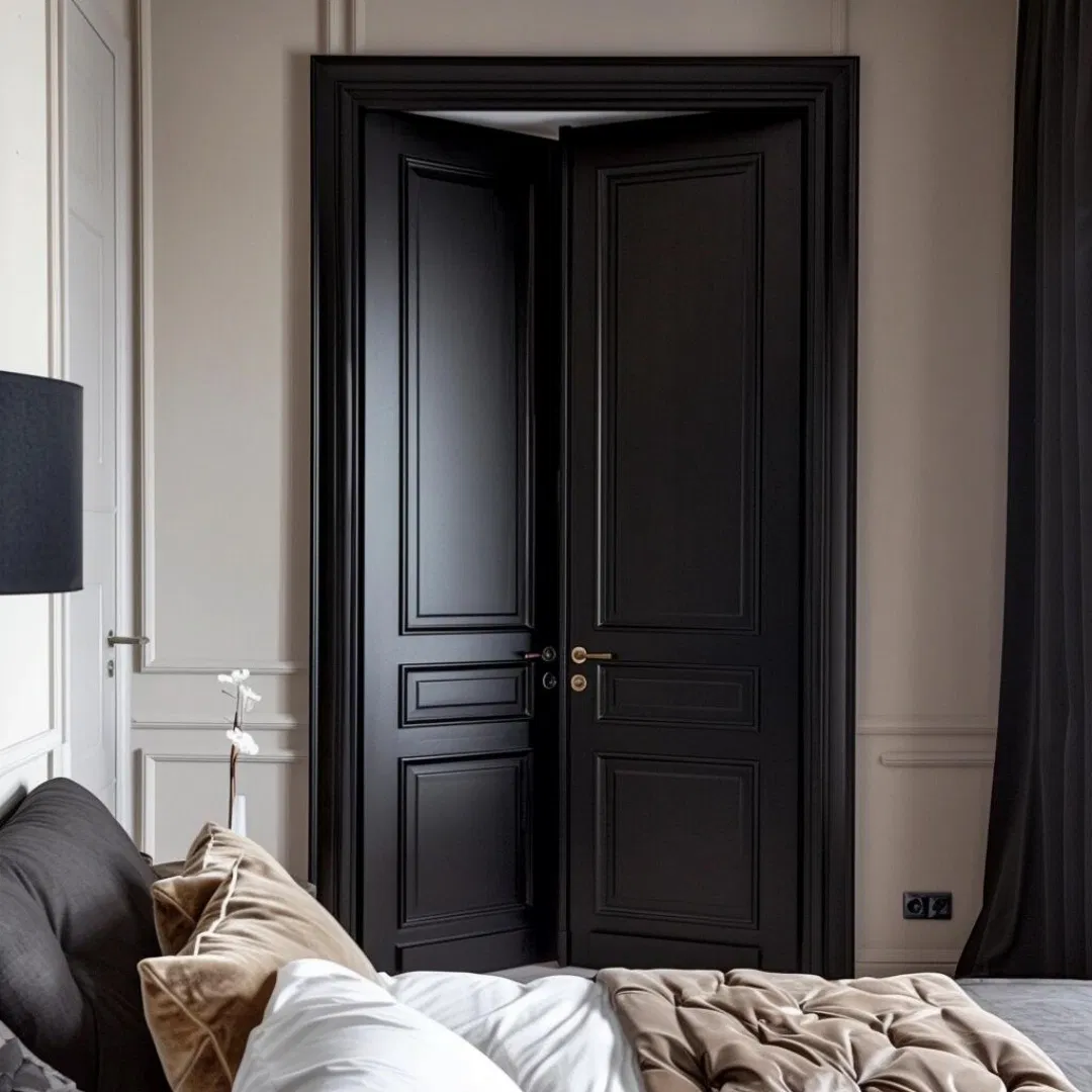 Modern Single Wooden Door Latest Design for Bathroom and Bedroom Melamine MDF Material for House and Apartment Interiors