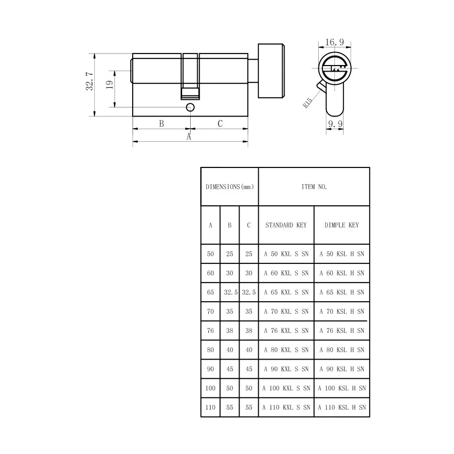 Brass Mortise Lock Cylinder 4
