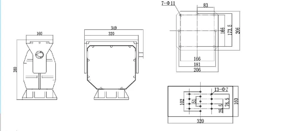 Pan Tilt Dimensions