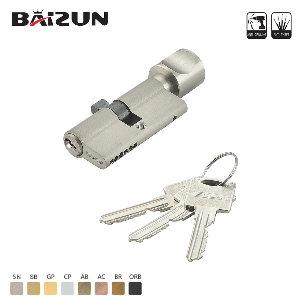 Light Luxury Window/Door Hardware Brass Thumb Turning Lock Cylinder