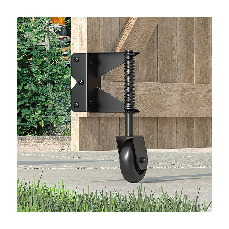 Fence Gate Hardware Kit Components Lattice Gate Equipped with Rollers Black Thickened Carbon Steel Wheels