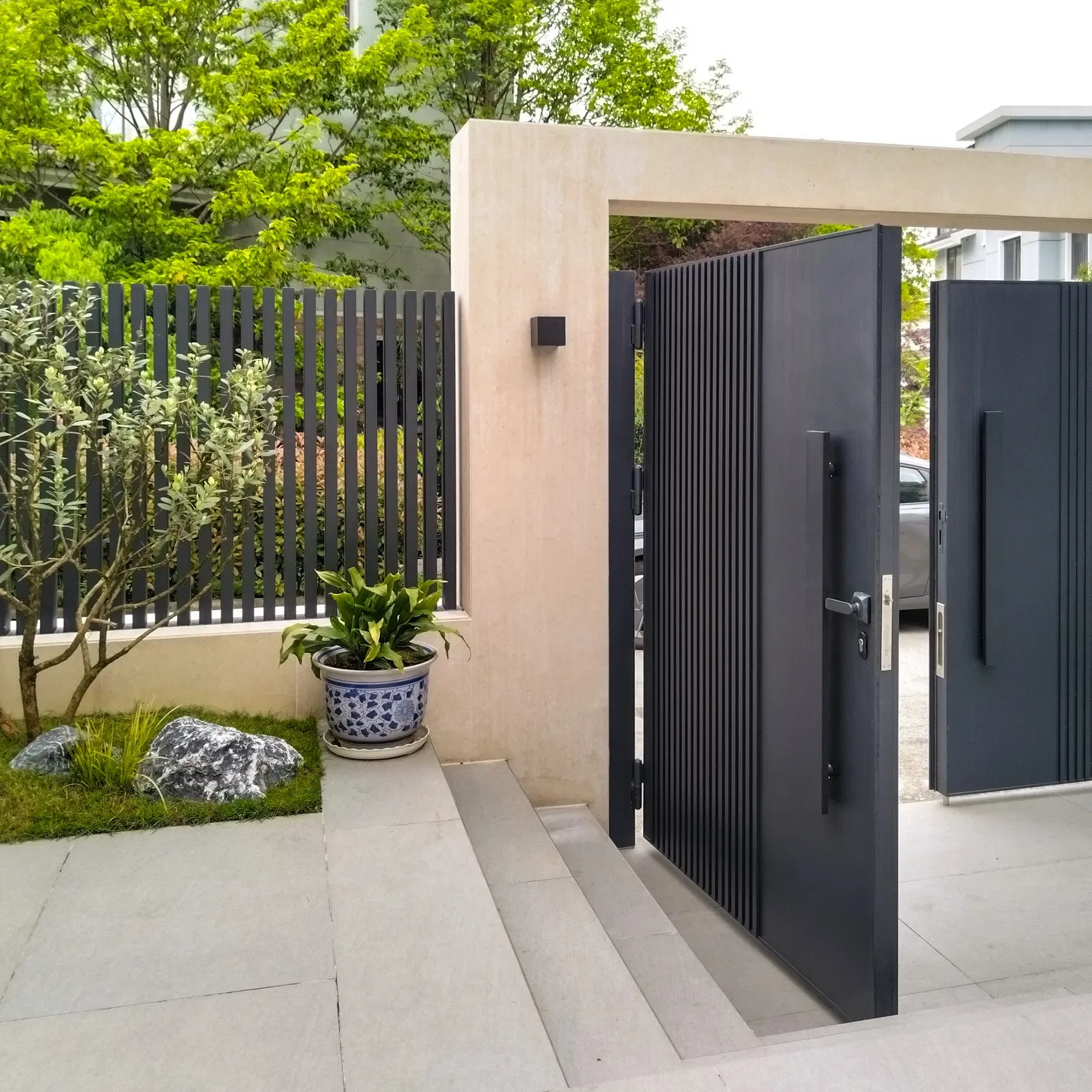 Powder Coating Factory Price House Swing Gate Automatic Entrance Door Aluminum Design