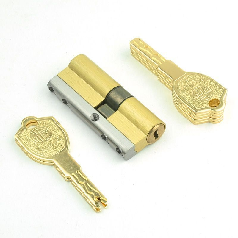 High Security Double Pins Pure Copper Door Lock Key Cylinder with Snake Keys