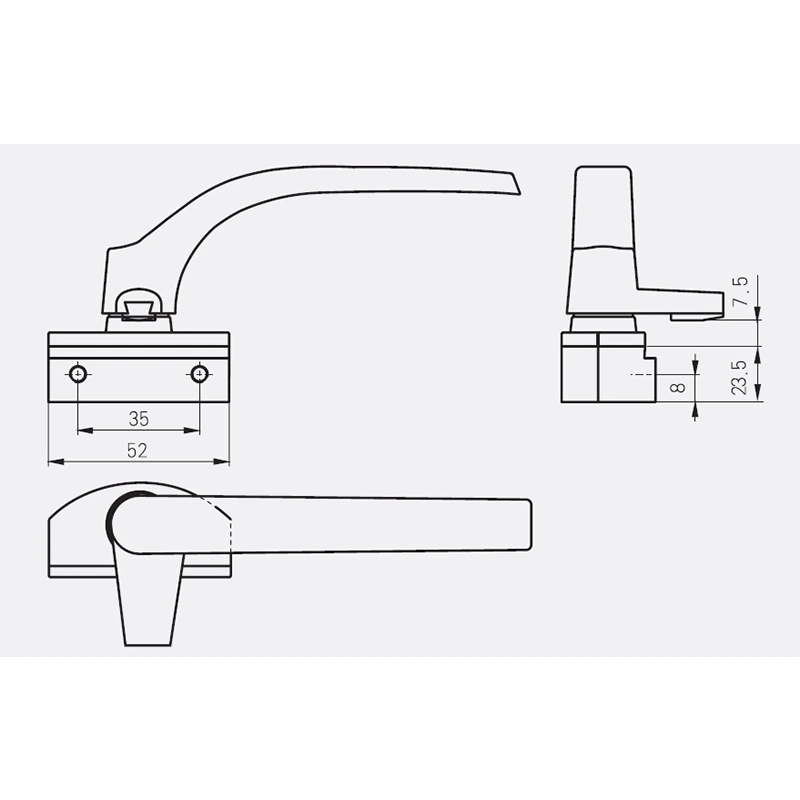 Window and Door Accessories Zinc Alloy Casement Window Handle Lock