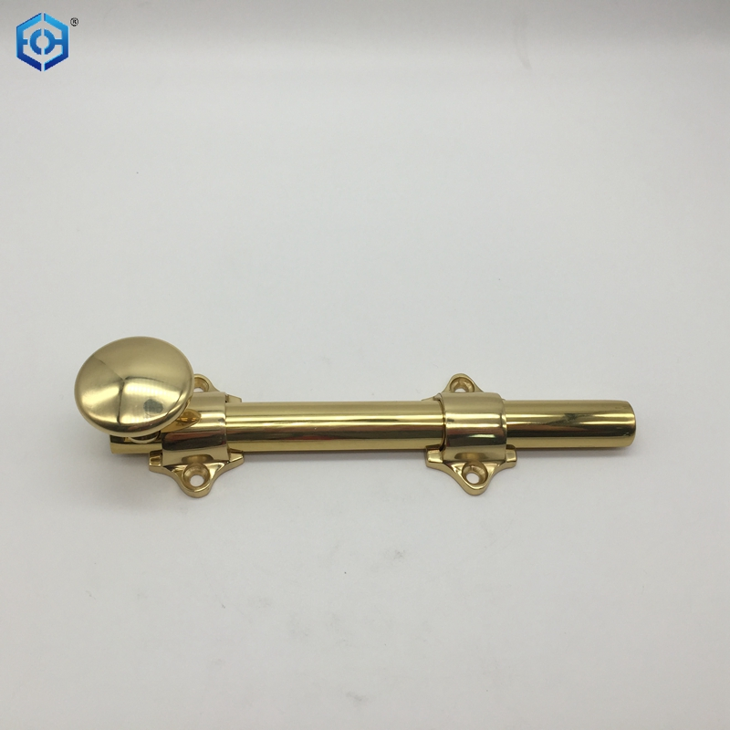Golden Traditional Style Surface Door Bolt in Solid Brass