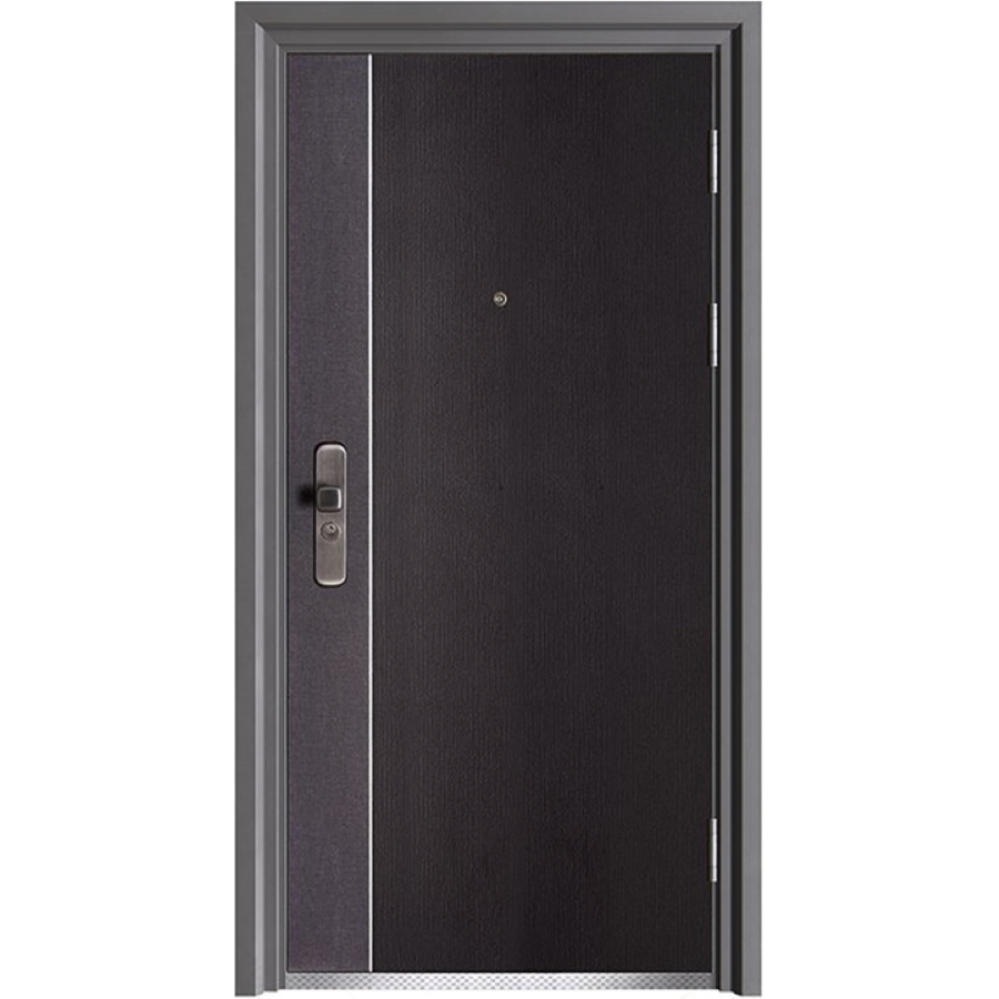 Big Frame Puerta De Acero Customized Fancy Modern Metal Security Steel Door