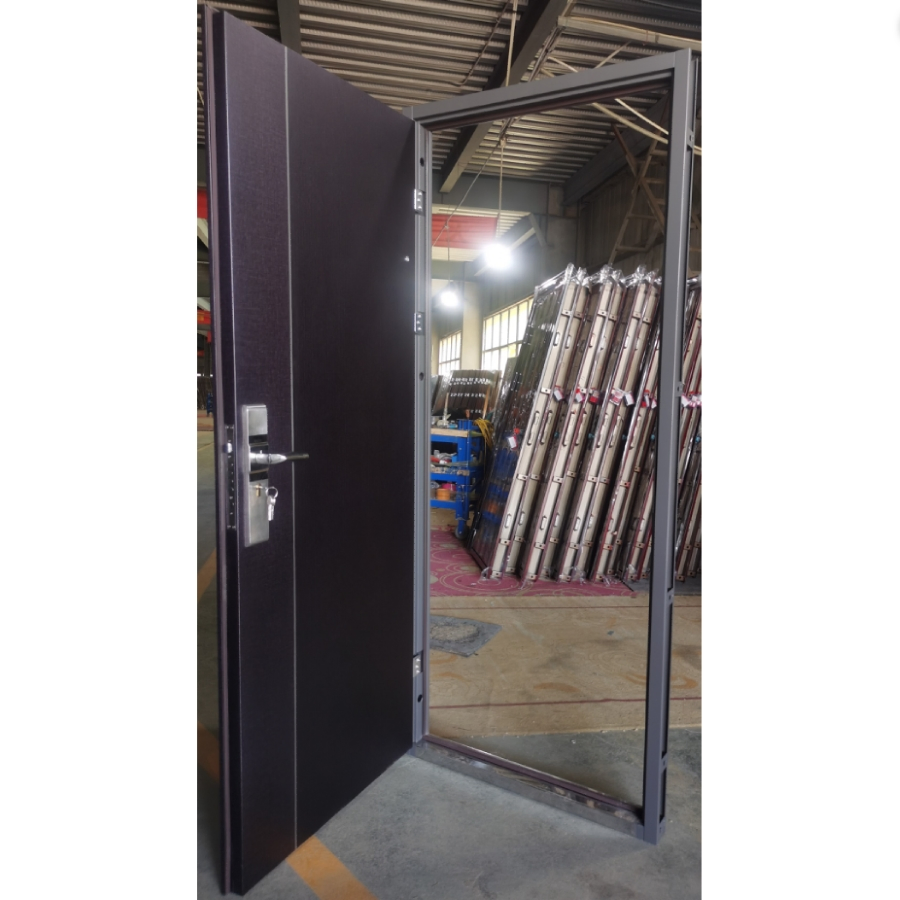 Big Frame Puerta De Acero Customized Fancy Modern Metal Security Steel Door