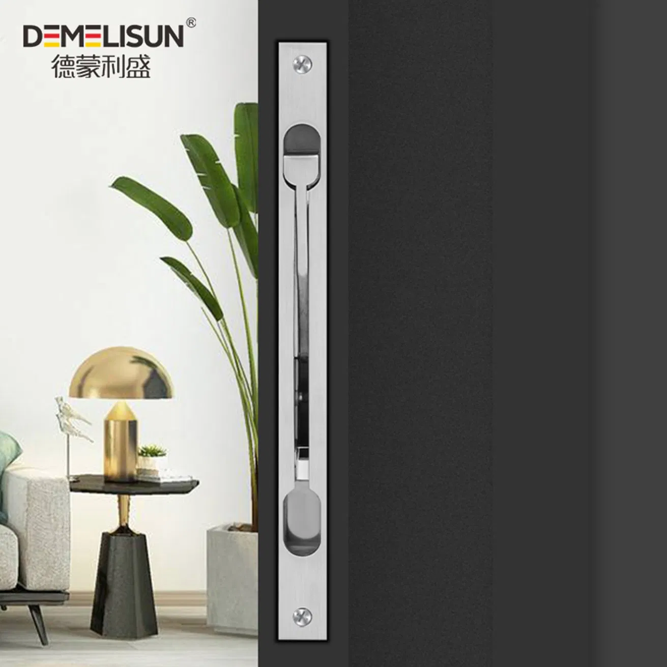 Anti Pry Embedded Silent Scratch Security Sliding Door Flush Bolt