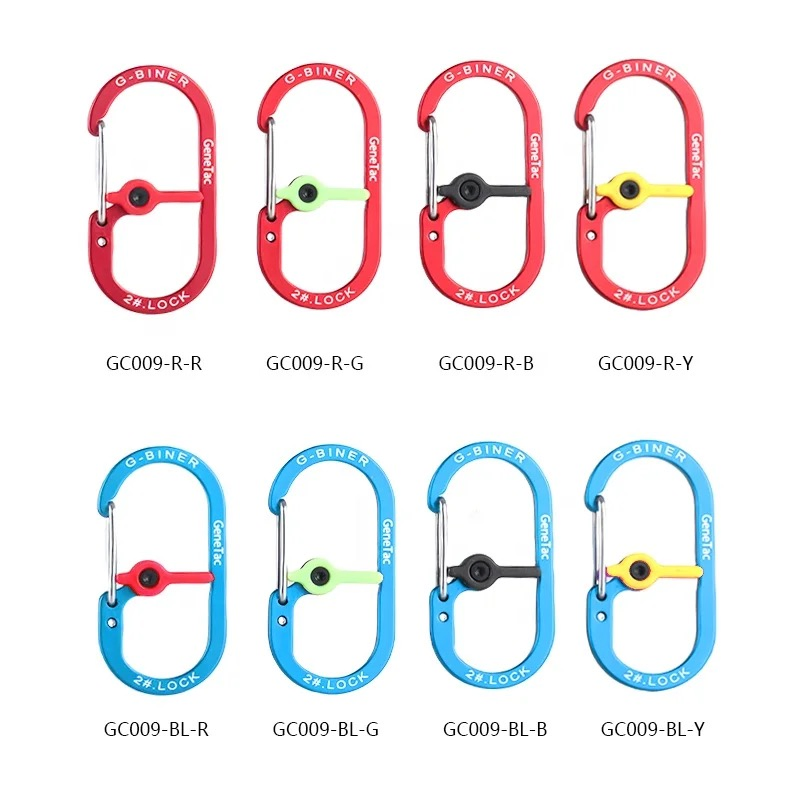 2.0in G-Biner Mini Slide Lock Aluminum Alloy Carabiner Keychain Custom Print Logo Outdoor Camping Climbing Gear