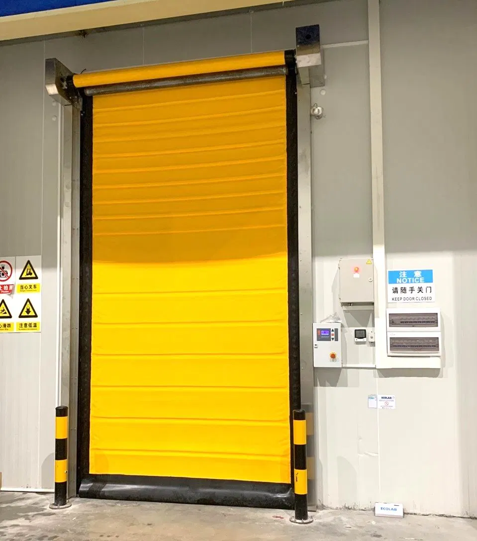 Industrial Automatic Plastic Cool Room Fabric Rapid Rolling up PVC High Speed Zipper Roller Shutter Doors for Freezers