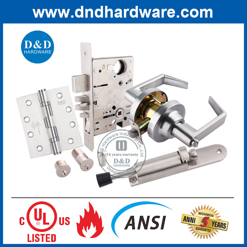 Solid Brass Lockset Security Body Stainless Round Safety 6 Pin Schlage C Keyway Hadware Mortise Lock Standard Door Lock Key Home ANSI Rim Cylinder