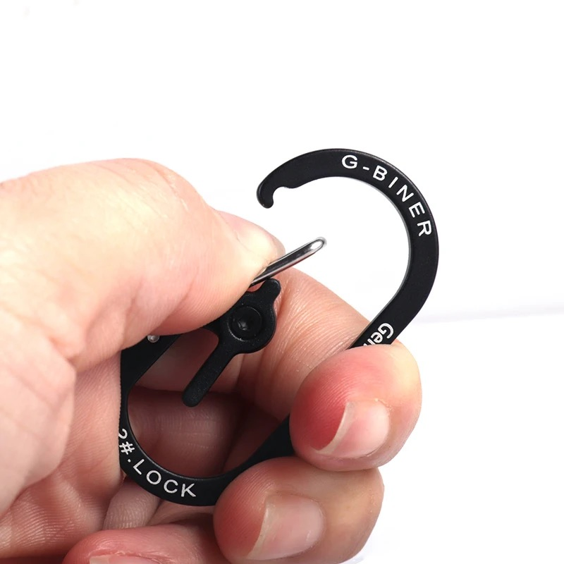 2.0in G-Biner Mini Slide Lock Aluminum Alloy Carabiner Keychain Custom Print Logo Outdoor Camping Climbing Gear