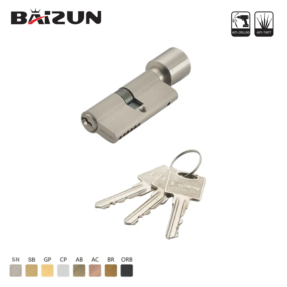 Light Luxury Window/Door Hardware Brass Thumb Turning Lock Cylinder