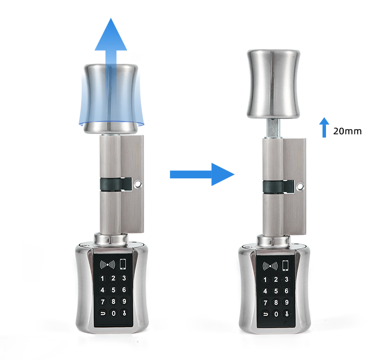 Anti-Thieft Electric Door Lock Cylinder with Ttlock Bluetooth Connection