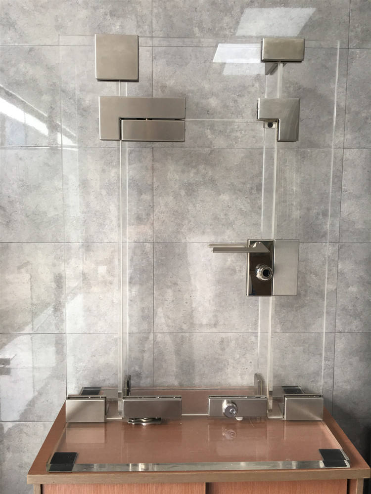 Heavy Duty Stainless Steel Frameless Glass Door Patch Fitting Cylinder Latch Fat Center Lock Keeper