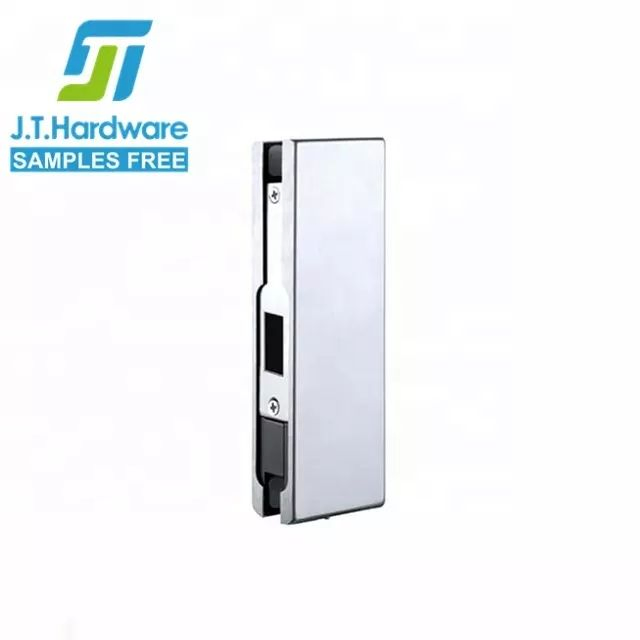 Heavy Duty Stainless Steel Frameless Door Square Latch Center Lock Keeper Glass Patch Fitting