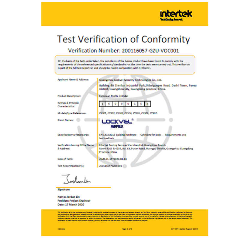 En1303 Certified Mortise Door Cylinder Lock/OEM Pure Brass Master Key System Door Handle Lock Cylinder with 6pins