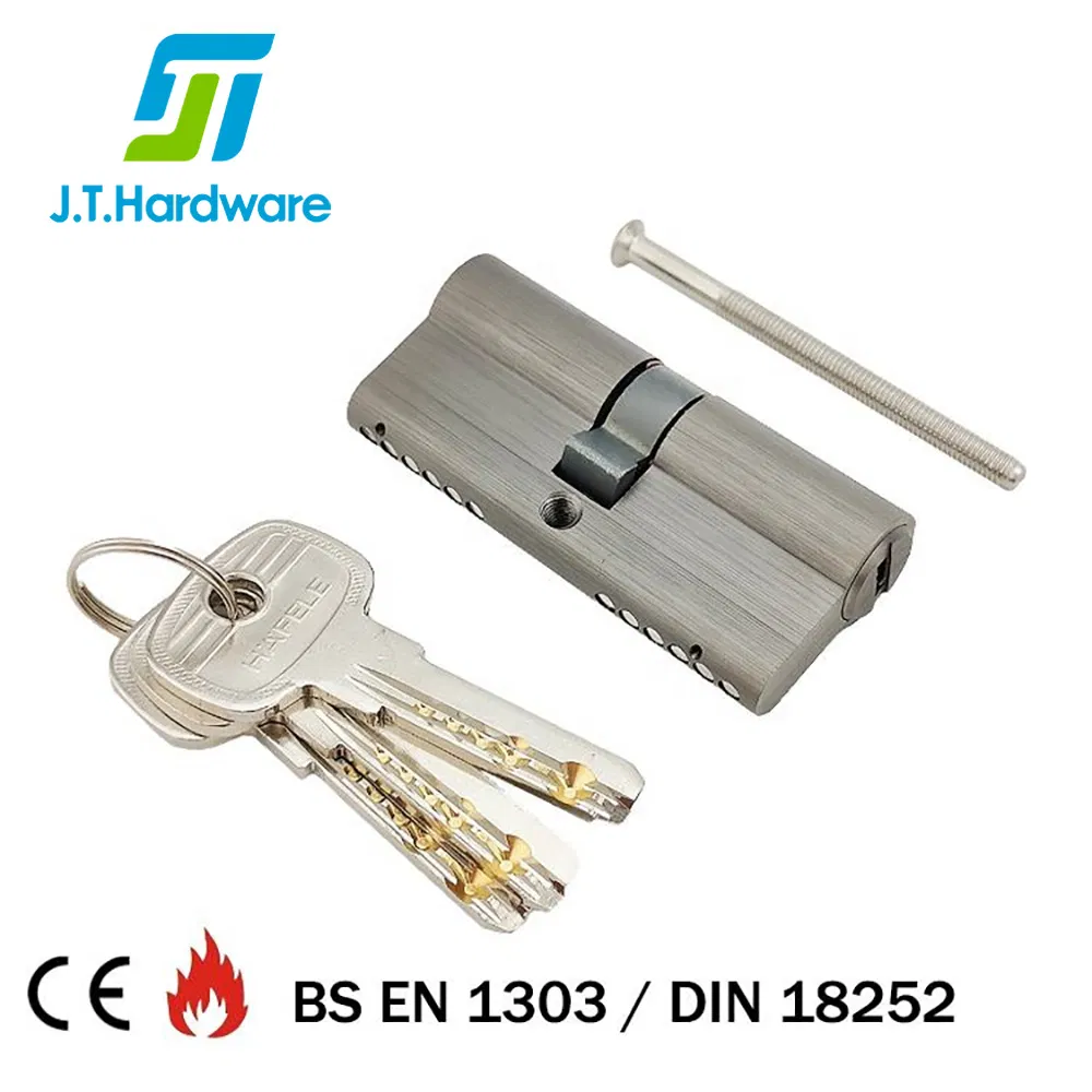 Modern CE Fire Rated Wood Door Hardware Euro 12 Pins Solid Brass Double Keys Cylinder Security Anti-Drill Door Lock Cylinders