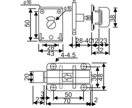 Stainless Steel Door Safety Bolt Anti-Theft Wooden Door Bolt Safety Sliding Door Bolt Lock