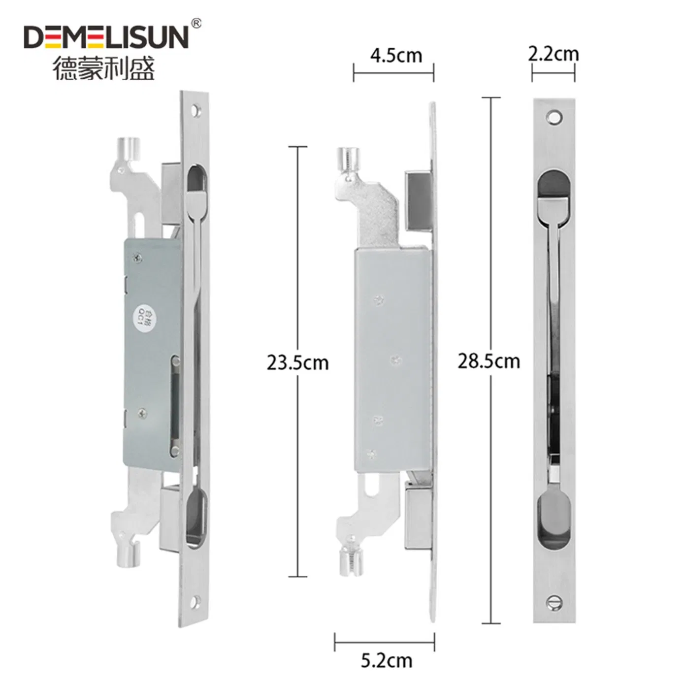 Anti Theft Door Nickel Plated Surface Treatment Sliding Door Lock Flush Bolt