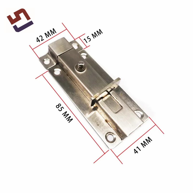 Door Security Spring Loaded Latch Automatic Barrel Bolt with Pressing Button