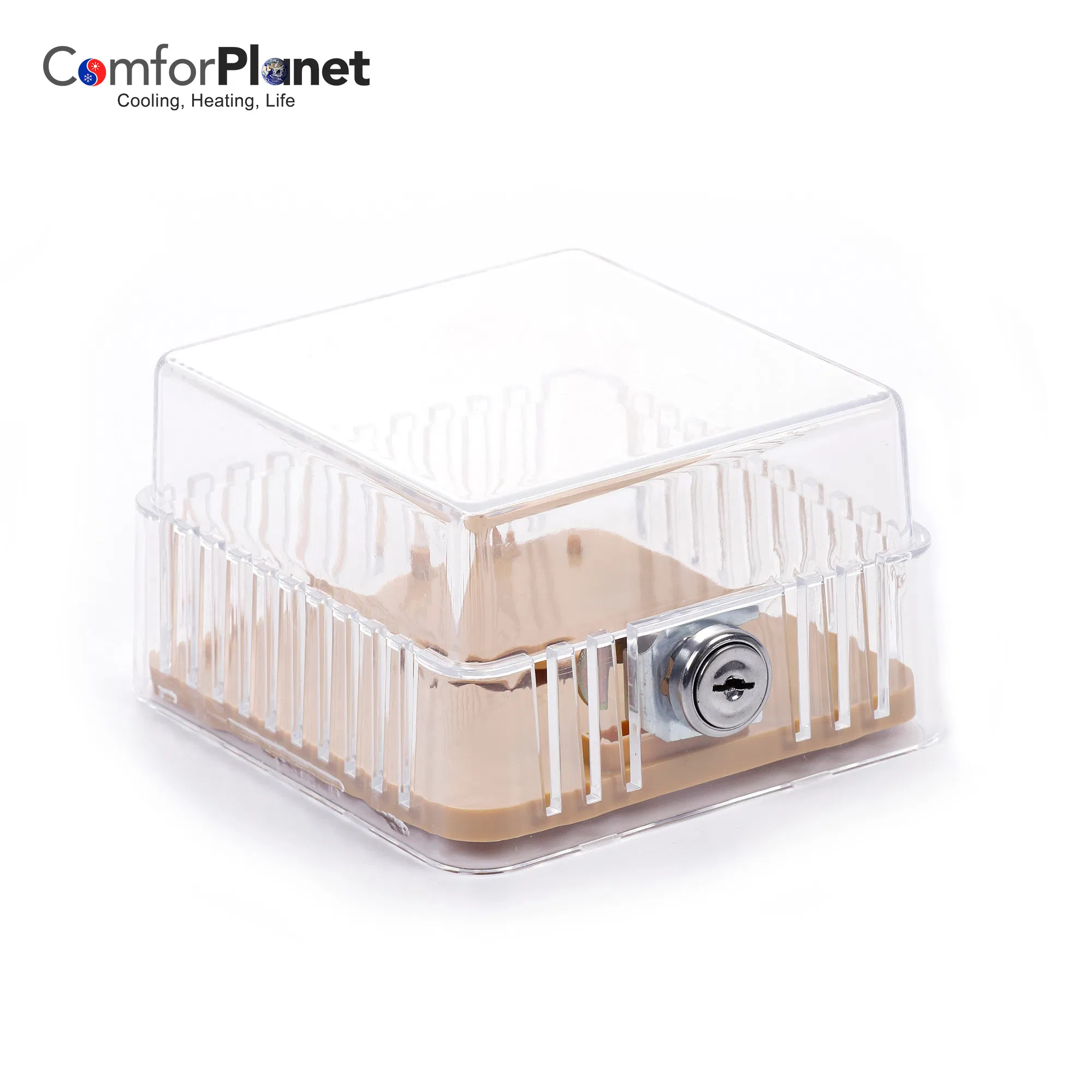 Clear Plastic Thermostat Guard Cover with Lock