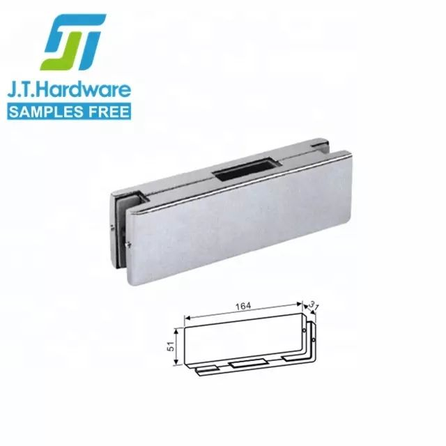 Heavy Duty Stainless Steel Frameless Door Square Latch Center Lock Keeper Glass Patch Fitting