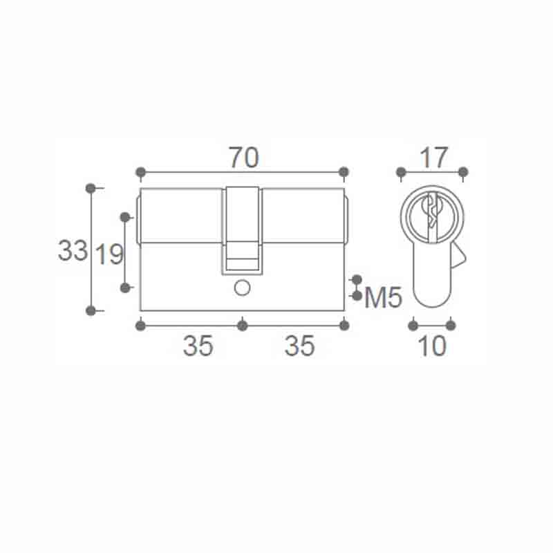 En1303 Certified Mortise Door Cylinder Lock/OEM Pure Brass Master Key System Door Handle Lock Cylinder with 6pins