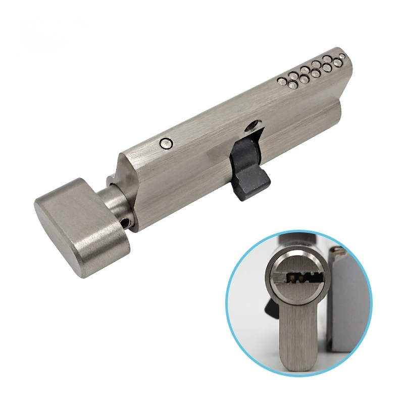 High Safety Wooden Door Aluminum Shell Brass Core 3 Brass Keys 70mm (35-35) Single Open Satin Nickel Lock Cylinders Door Handle Lock