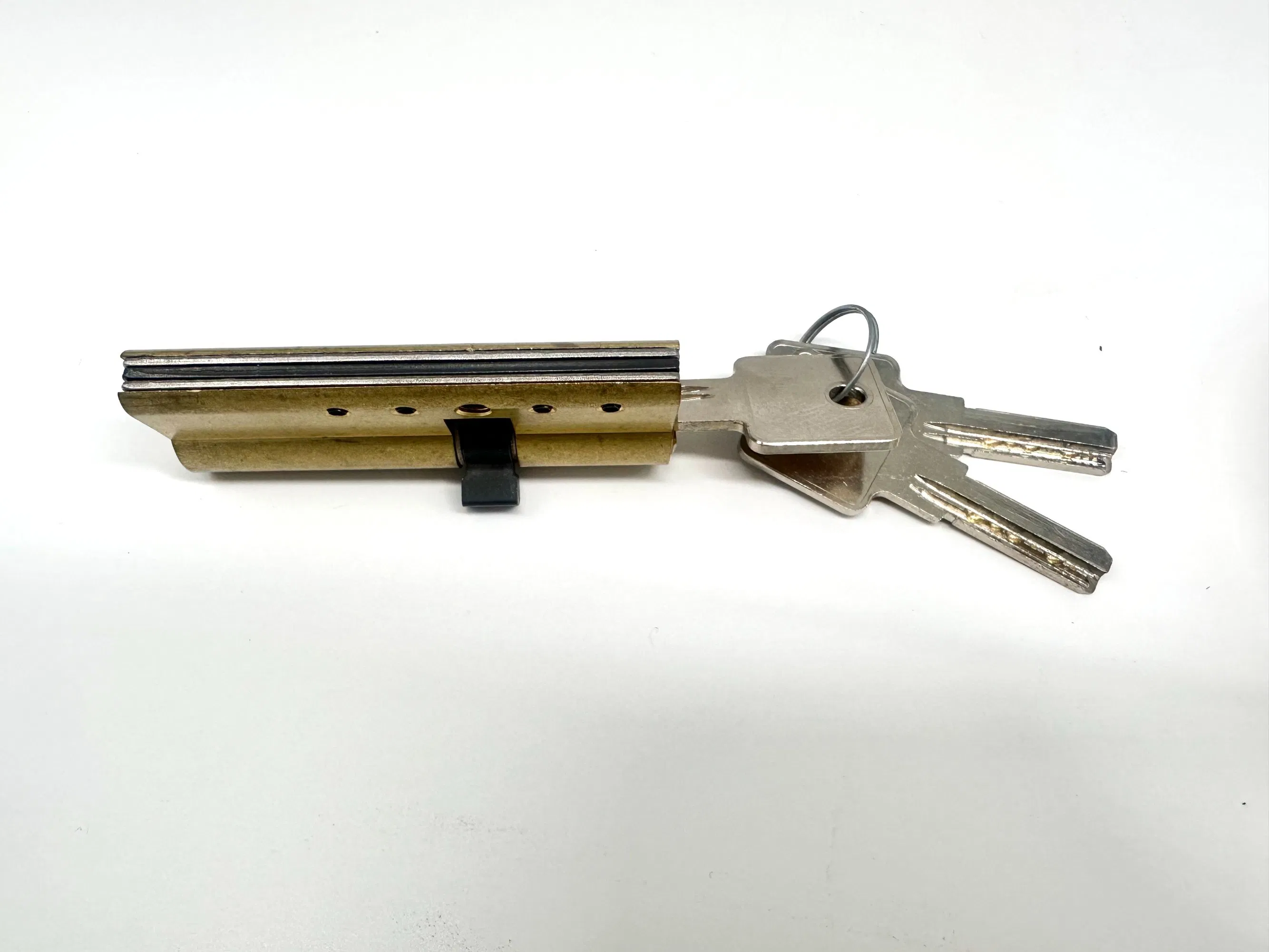 Metal Strip Bottom Computer Key Double Open Golden Surface Door Lock Cylinder