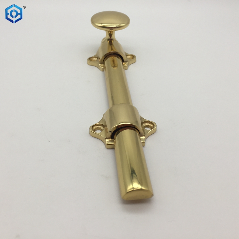 Golden Traditional Style Surface Door Bolt in Solid Brass